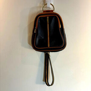 VALENTINA Convertible Purse Metal Handle Leather Multiple Pockets Backpack